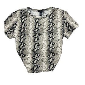 Streetwear Society Snakeskin Print‎ Tie-Back Crop Top Size L – Trendy & Chic